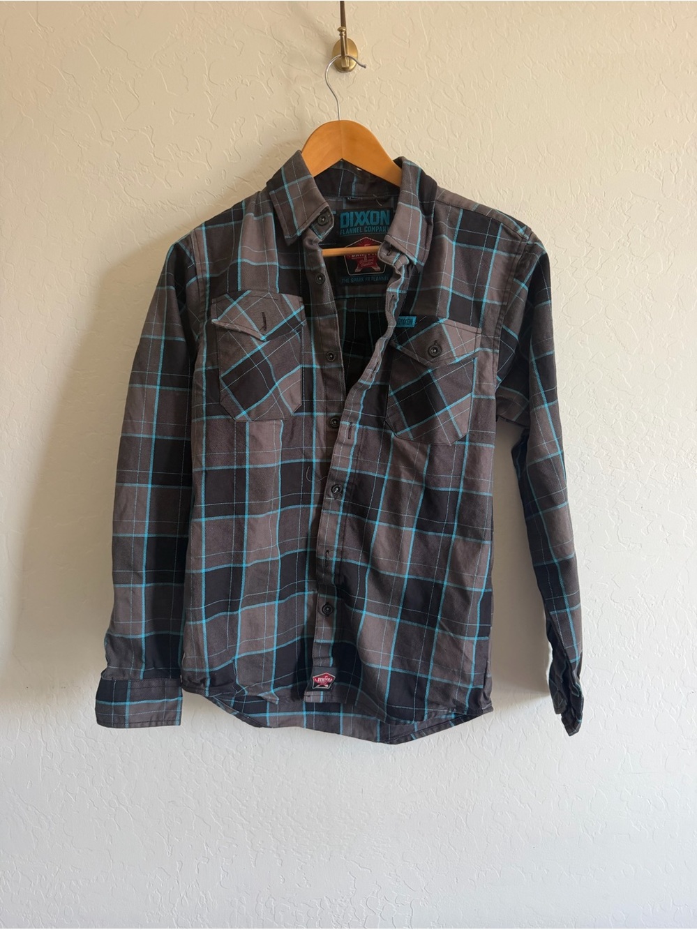 Dixxon The Spark FR Flannel Shirt Mens XS Plaid Blue Grey Flame Resistant